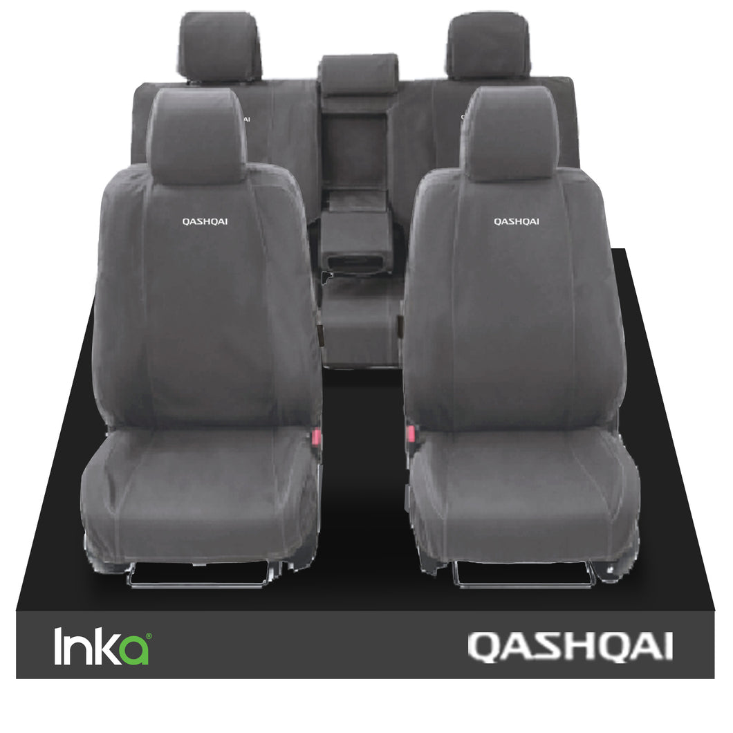 NISSAN QASHQAI - 1st Row 1+1 & 2nd Row 2+1 - 60/40 Rear With Centre Armrest - Model Year 2013-2016 WITH QASHQAI EMB (Available In 2 Colours)
