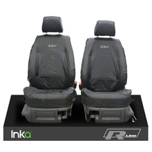 Load image into Gallery viewer, VW CADDY MK3 &amp; 4 INKA TAILORED WATERPROOF GREY SEAT COVERS R-LINE EMBROIDERY (CHOICE OF 3 COLOURS) MODEL YEARS 2010 - 2020
