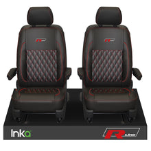 Load image into Gallery viewer, VW Transporter T6.1,T6,T5.1 R-Line INKA Front 1+1 Diamond Quilted Tailored Seat Covers Black MY 2015 Onwards ( Choice of 6 Colors )
