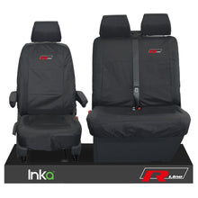Load image into Gallery viewer, VW Transporter R-Line T6 Shuttle Front 1+2 Waterproof Seat Covers Black
