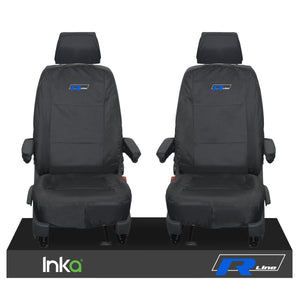 VW Transporter T6.1,T6,T5.1 Kombo or Panel Van Inka Front 1+1 Waterproof Seat Covers Black