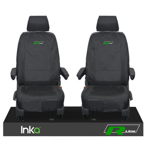 VW Transporter T6.1,T6,T5.1 Kombo or Panel Van Inka Front 1+1 Waterproof Seat Covers Black