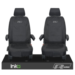 VW Transporter T6.1,T6,T5.1 Kombo or Panel Van Inka Front 1+1 Waterproof Seat Covers Black