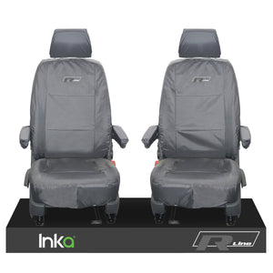 VW TRANSPORTER T6.1,T6,T5.1 KOMBI OR PANEL VAN INKA FRONT 1+1 WATERPROOF SEAT COVERS GREY