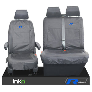 VW Transporter T6.1,T6,T5.1 Kombi Or Panel Van Inka Front 1+2 Waterproof Seat Covers Grey