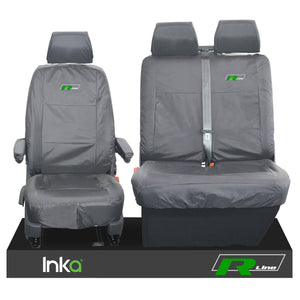 VW Transporter T6.1,T6,T5.1 Kombi Or Panel Van Inka Front 1+2 Waterproof Seat Covers Grey