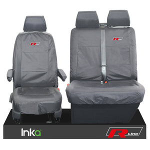 VW Transporter T6.1,T6,T5.1 Kombi Or Panel Van Inka Front 1+2 Waterproof Seat Covers Grey