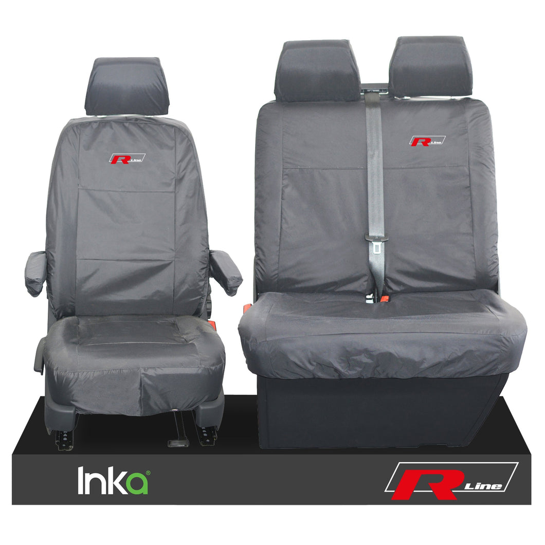 VW Transporter T6.1,T6,T5.1 Kombi Or Panel Van Inka Front 1+2 Waterproof Seat Covers Grey