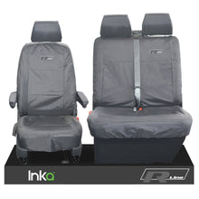 Load image into Gallery viewer, VW Transporter T6.1,T6,T5.1 Kombi Or Panel Van Inka Front 1+2 Waterproof Seat Covers Grey
