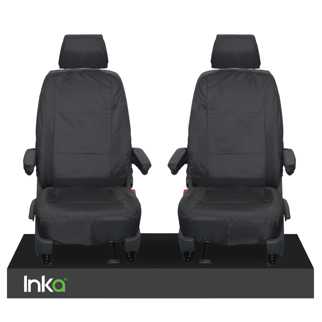 Volkswagen (VW) Transporter T5 Shuttle Fully Tailored Waterproof Front Set Seat Covers 2006 Onwards Heavy Duty Right Hand Drive Black