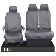 Load image into Gallery viewer, Volkswagen (VW) Transporter T5 Shuttle Fully Tailored Waterproof Front Set Seat Covers 2009-2015 Heavy Duty Left Hand Drive Grey
