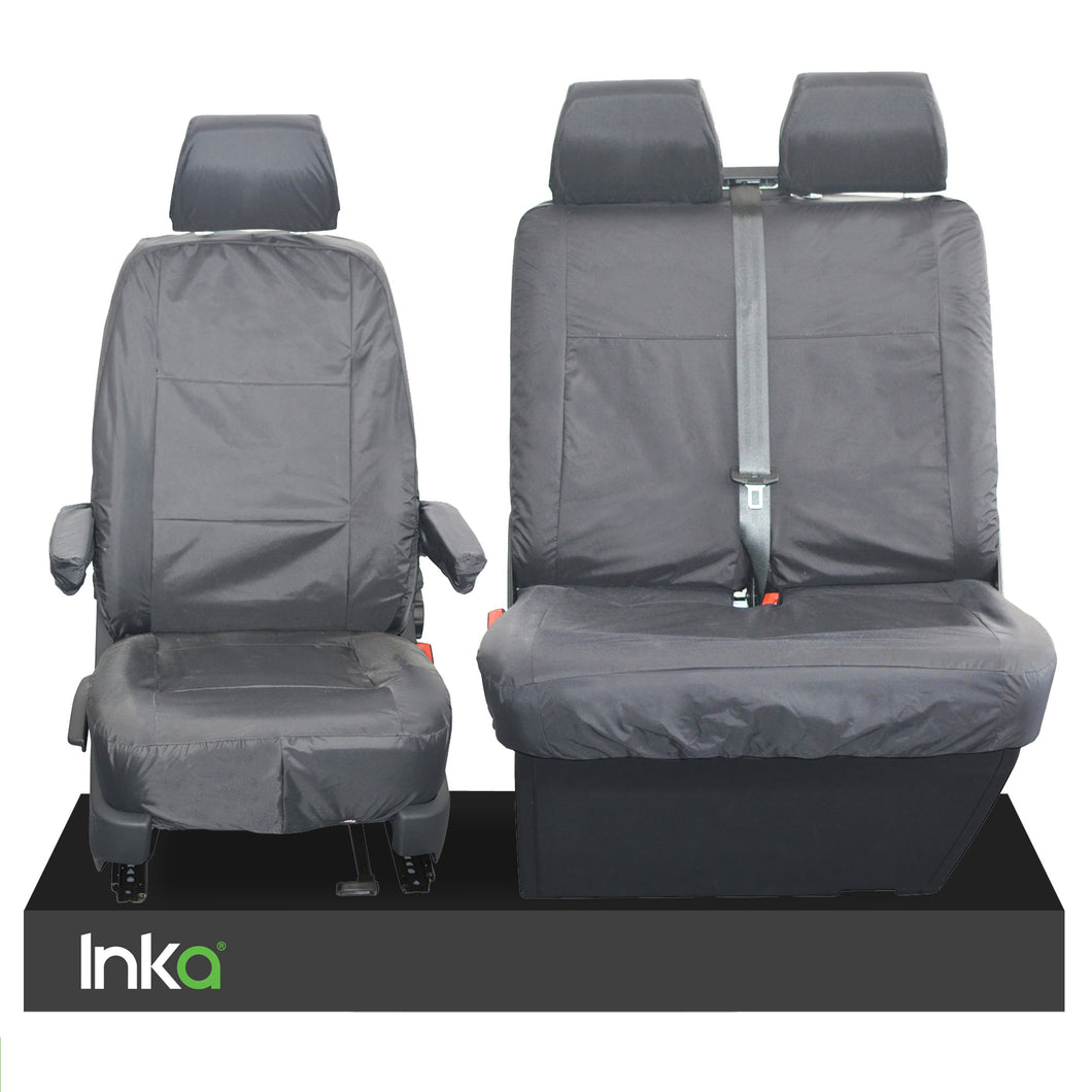 Volkswagen (VW) Transporter T5 Shuttle Fully Tailored Waterproof Front Set Seat Covers 2009-2015 Heavy Duty Left Hand Drive Grey