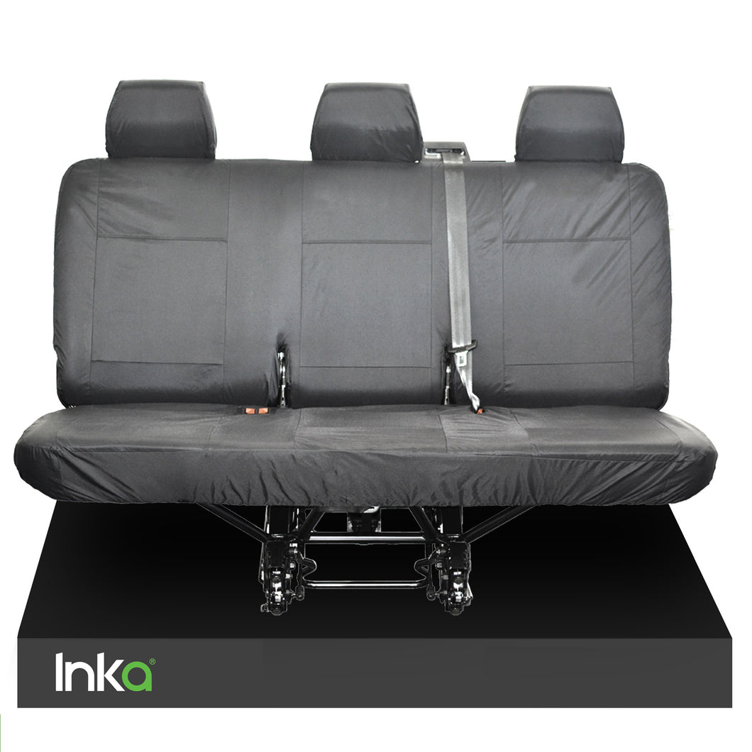 Volkswagen (VW) Transporter Fully Tailored Waterproof Rear Triple Bench Seat Cover 2006-2015 Heavy Duty Left Hand Drive Grey