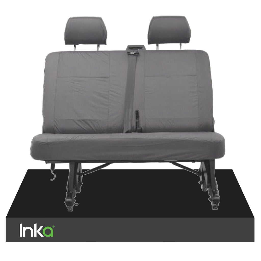 Volkswagen (VW) Transporter T5 Fully Tailored Waterproof Double Bench Seat Covers T5 GP Heavy Duty Left Hand Drive Grey EURO double rear