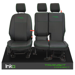 Ford Transit Connect INKA Front 1+2 Tailored Seat Covers Black OEM Leatherette Vinyl