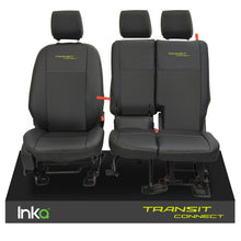 Load image into Gallery viewer, Ford Transit Connect INKA Front 1+2 Tailored Seat Covers Black OEM Leatherette Vinyl
