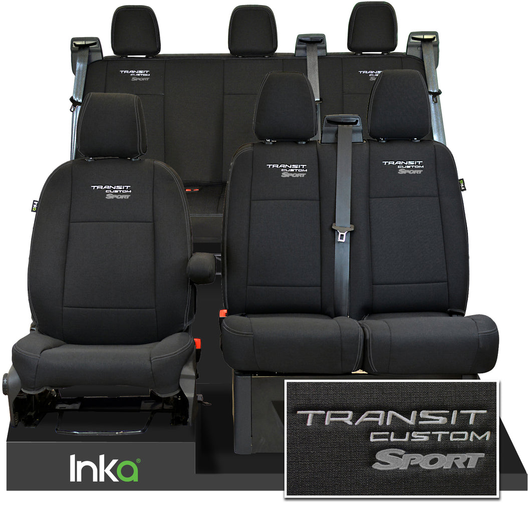 Ford Transit Custom Heavy Duty Front & Rear Triple Seat Covers Genuine OEM MY 12-2023 [Choice Of 6 Colours]