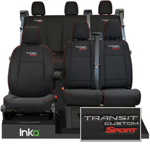 Load image into Gallery viewer, Ford Transit Custom Heavy Duty Front &amp; Rear Triple Seat Covers Genuine OEM MY 12-2023 [Choice Of 6 Colours]
