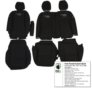 Ford Transit Custom Heavy Duty Front Seat Covers Genuine OEM MY 12-2023 [Choice of 6 Colours]