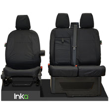 Load image into Gallery viewer, FORD TRANSIT MK8 FRONT TAILORED WATERPROOF SEAT COVERS JUMBO BLACK 14-2023
