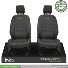 Load image into Gallery viewer, Ford Transit Connect Front 1+1 INKA Tailored Seat Covers Black Bentley Diamond Quilt MARK 2 - MY-2013-2023
