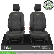 Load image into Gallery viewer, Ford Transit Connect Front 1+1 INKA Tailored Seat Covers Black Bentley Diamond Quilt MARK 2 - MY-2013-2023
