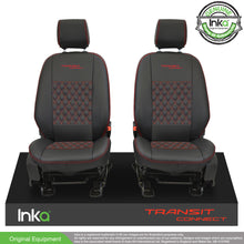 Load image into Gallery viewer, Ford Transit Connect Front 1+1 INKA Tailored Seat Covers Black Bentley Diamond Quilt MARK 2 - MY-2013-2023
