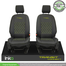 Load image into Gallery viewer, Ford Transit Connect Front 1+1 INKA Tailored Seat Covers Black Bentley Diamond Quilt MARK 2 - MY-2013-2023
