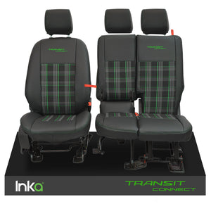 Ford Transit Connect Front Set Tailored Seat Covers Black OEM Leatherlook Vinyl