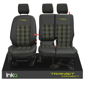 Ford Transit Connect Front Set Tailored Seat Covers Black OEM Leatherlook Vinyl