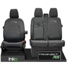 Load image into Gallery viewer, FORD TRANSIT MK8 RS FRONT TAILORED WATERPROOF SEAT COVERS GREY JUMBO 2014-2023
