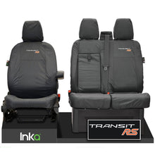 Load image into Gallery viewer, FORD TRANSIT MK8 RS FRONT TAILORED WATERPROOF SEAT COVERS GREY JUMBO 2014-2023
