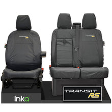 Load image into Gallery viewer, FORD TRANSIT MK8 RS FRONT TAILORED WATERPROOF SEAT COVERS GREY JUMBO 2014-2023
