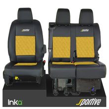 Load image into Gallery viewer, Vauxhall Vivaro Sportive MK3 Front 1+2 Tailored Seat Covers Leatherette - Alcantara Look - Choice of 6 Colours  MY16-22
