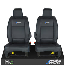 Load image into Gallery viewer, Vauxhall Vivaro Sportive MK3 Front 1+1 Plain Black Seat Covers with EMB MY16-22

