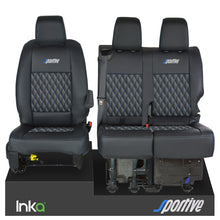 Load image into Gallery viewer, Vauxhall Vivaro Sportive MK3 Front 1+2 Seat Covers Black Bentley Diamond Quilt - Choice of 6 Colours - MY-16-22
