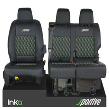 Load image into Gallery viewer, Vauxhall Vivaro Sportive MK3 Front 1+2 Seat Covers Black Bentley Diamond Quilt - Choice of 6 Colours - MY-16-22
