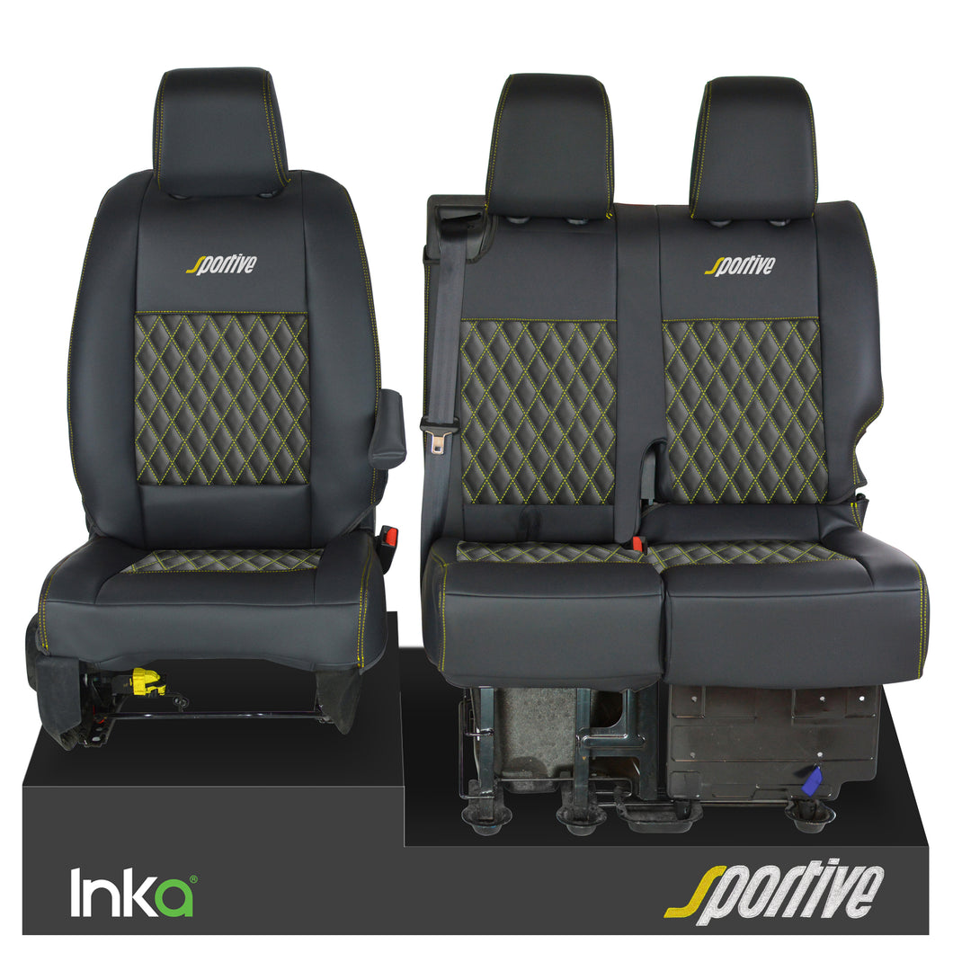 Vauxhall Vivaro Sportive MK3 Front 1+2 Seat Covers Black Bentley Diamond Quilt - Choice of 6 Colours - MY-16-22