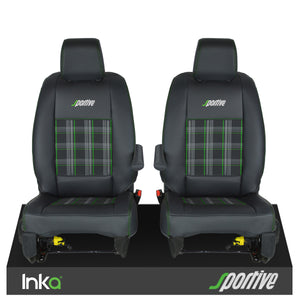 Vauxhall Vivaro Sportive Front 1+1 INKA Tailored GTi Tartan Seat Cover Black OEM - Choice of 6 Colours - MY 2016-22