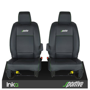 Vauxhall Vivaro Sportive MK3 Front 1+1 Plain Black Seat Covers with EMB MY16-22