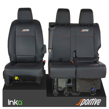 Load image into Gallery viewer, Vauxhall Vivaro Sportive MK3 INKA Front 1+2 Plain Black Seat Covers - MY2016-2022 ( Choice of 6 Colours )
