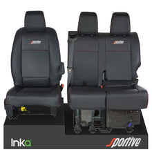 Load image into Gallery viewer, Vauxhall Vivaro Sportive MK3 INKA Front 1+2 Plain Black Seat Covers - MY2016-2022 ( Choice of 6 Colours )
