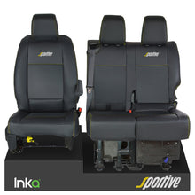 Load image into Gallery viewer, Vauxhall Vivaro Sportive MK3 INKA Front 1+2 Plain Black Seat Covers - MY2016-2022 ( Choice of 6 Colours )
