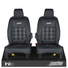 Load image into Gallery viewer, Vauxhall Vivaro Sportive Front 1+1 INKA Tailored GTi Tartan Seat Cover Black OEM - Choice of 6 Colours - MY 2016-22
