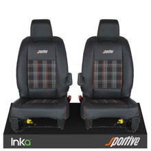 Load image into Gallery viewer, Vauxhall Vivaro Sportive Front 1+1 INKA Tailored GTi Tartan Seat Cover Black OEM - Choice of 6 Colours - MY 2016-22
