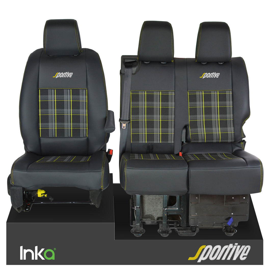 Vauxhall Vivaro Sportive MK3 INKA Front 1+2 Tailored GTi Tartan Seat Covers MY16-22 ( Choice of 6 Colours )