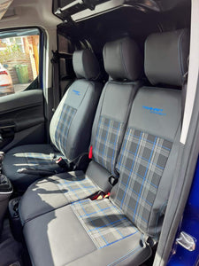 Ford Transit Connect Front Set Tailored Seat Covers Black OEM Leatherlook Vinyl