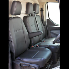 Load image into Gallery viewer, Ford Transit Custom INKA Tailored Front Seat Covers Black OEM Vinyl Matt Leatherette  - MY 2012 onwards Without Embroidery [Choice of 7 Stitch colours]
