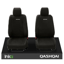 Load image into Gallery viewer, NISSAN QASHQAI MK2 Front Set Fully Tailored Waterproof Seat Covers - Embroidered Logo 2013-2020 ; Model J11 (Available In 2 Colours)
