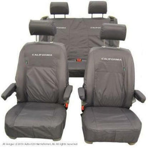 VW California Ocean/Beach Inka Fully Tailored Waterproof Seat Covers With ISOFIX Grey Fits T6.1 , T6 & T5